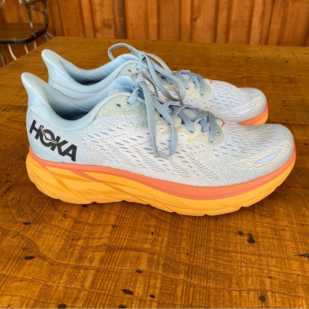 Hoka One One Clifton Wmns Size 10 Running Shoes Summer Ice Flow Color-way